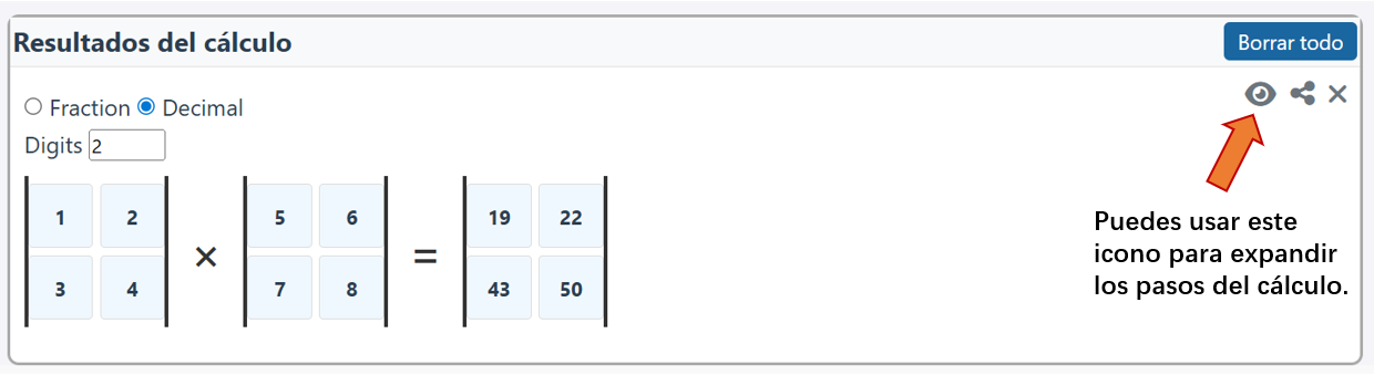 Calculadora de matrices paso a paso